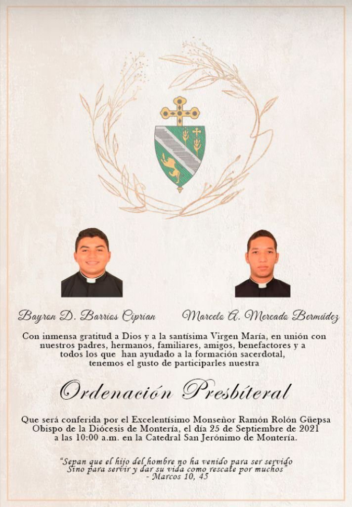 Ordenaciones Sacerdotales Bayron David y Marcelo Alonso