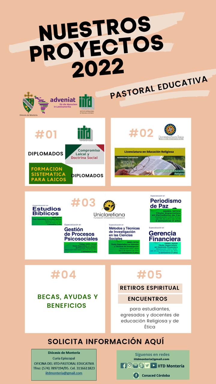 Nuevos Proyectos Pastoral Educativa 2022