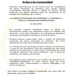🚨 Comunicado Importante del Banco Diocesano de Alimentos 🚨