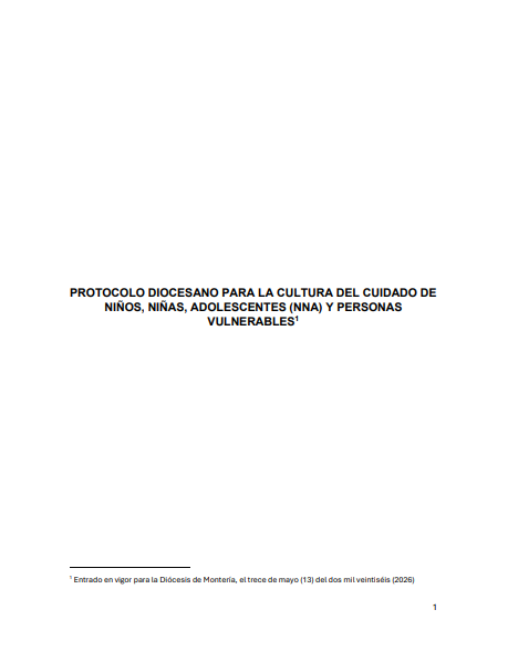 Protocolo Diocesano para la Cultura del Cuidado de NNA y Personas