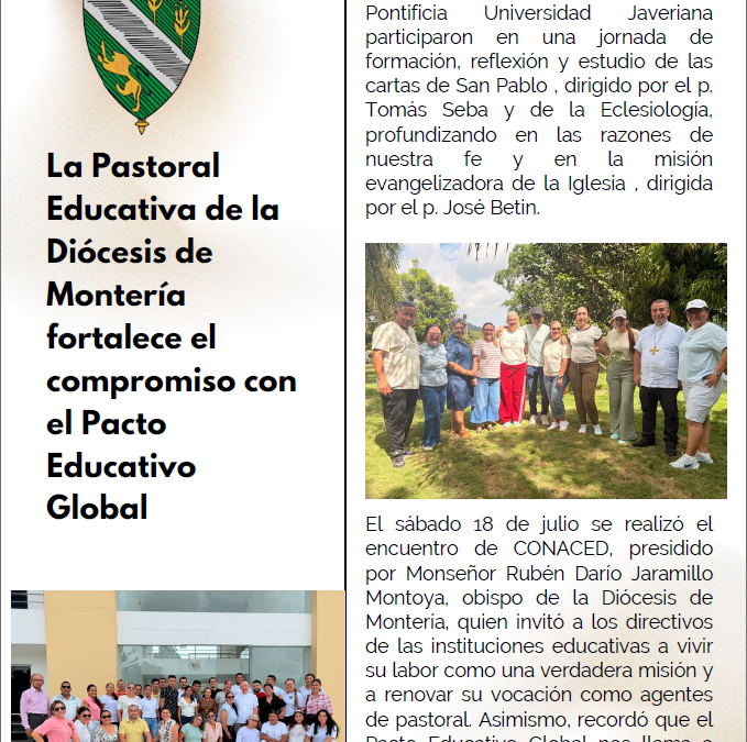 La Pastoral Educativa de la Diócesis de Montería fortalece el compromiso con el Pacto Educativo Global