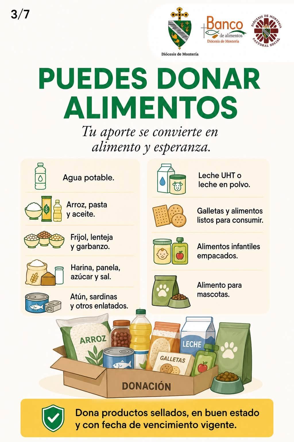 Puedes donar alimentos
