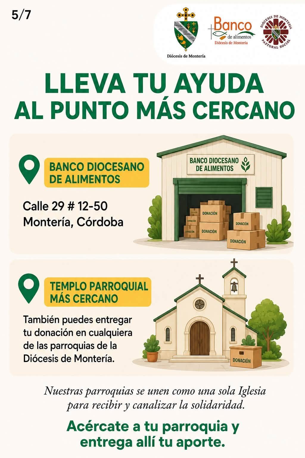 Lleva tu ayuda al punto más cercano