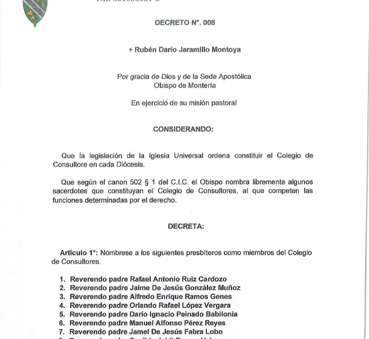 Decreto N° 008 — Colegio de Consultores