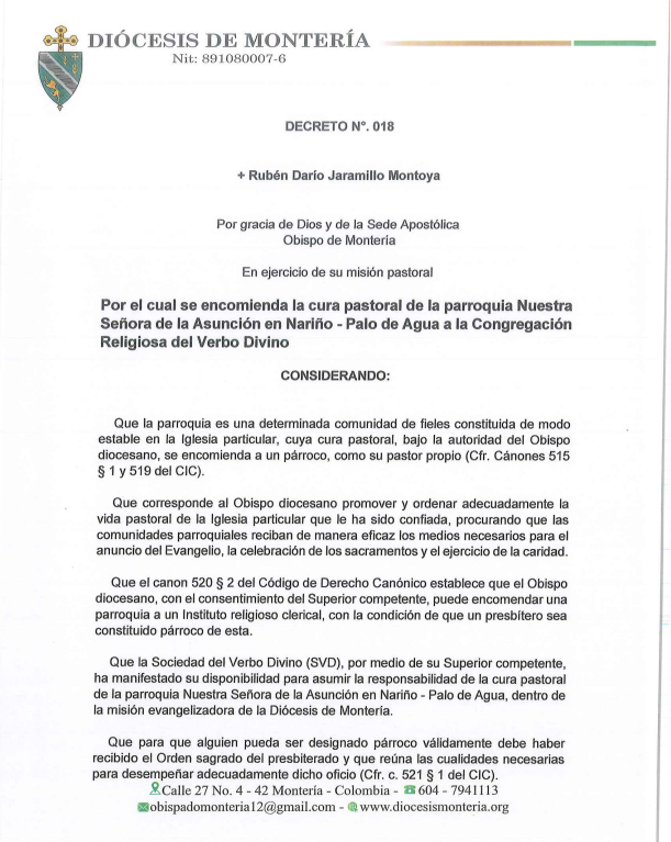 Decreto N.º 018 — Encomienda de la Asunción en Nariño