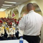 Visita del señor Obispo al Colegio Militar Almirante Colón
