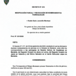 Decreto N.º 019 — Modificación de nombramientos parroquiales